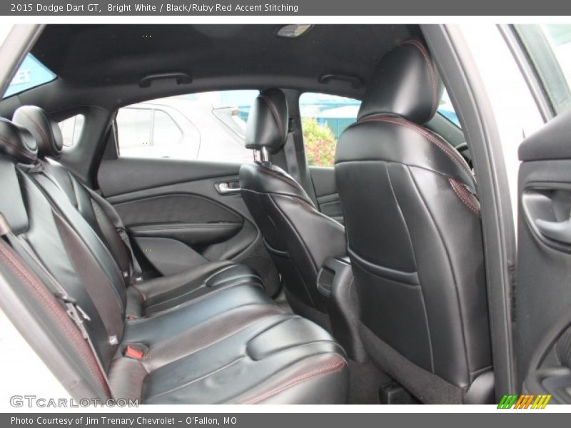 Bright White / Black/Ruby Red Accent Stitching 2015 Dodge Dart GT