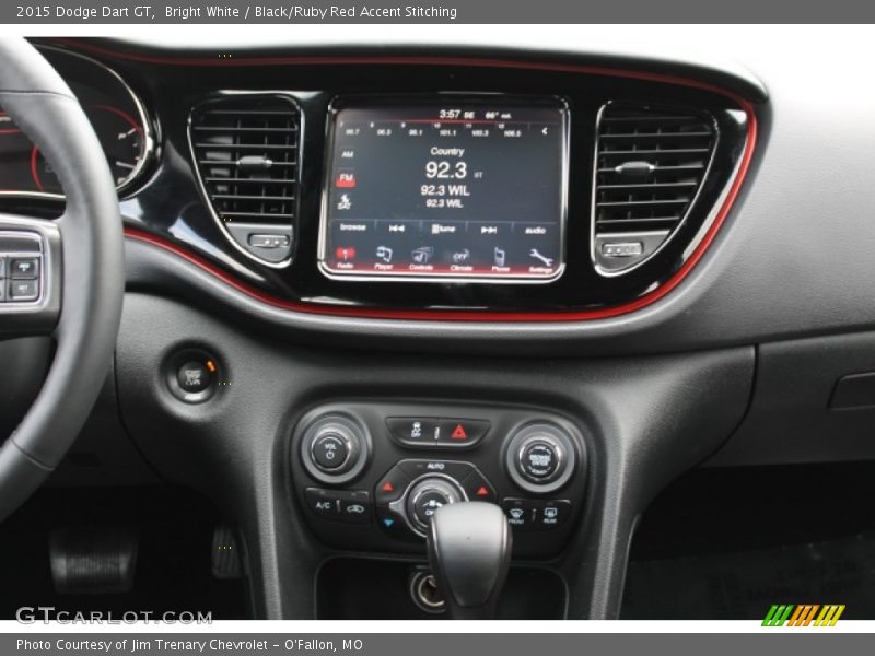 Bright White / Black/Ruby Red Accent Stitching 2015 Dodge Dart GT