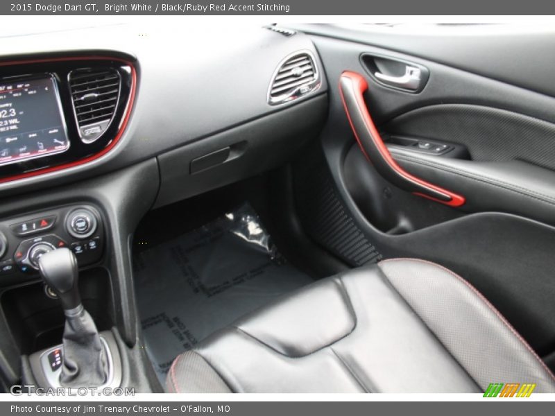 Bright White / Black/Ruby Red Accent Stitching 2015 Dodge Dart GT