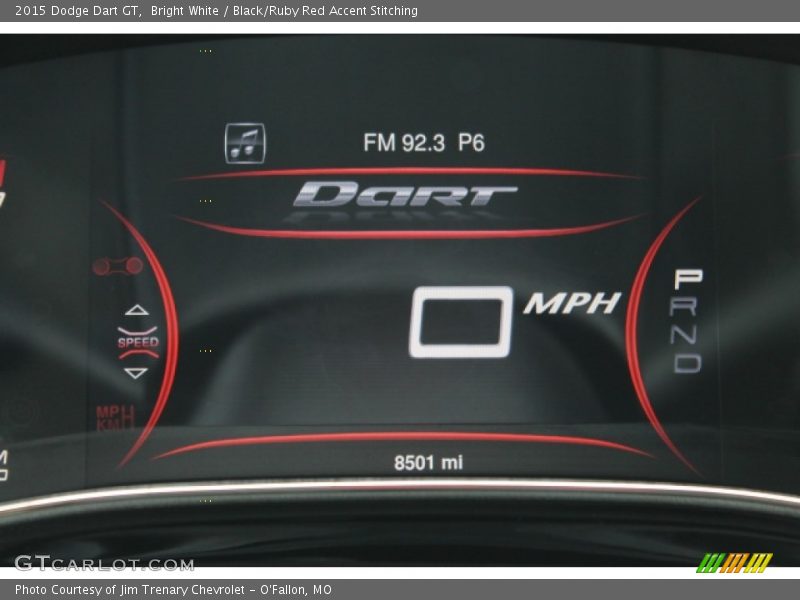 Bright White / Black/Ruby Red Accent Stitching 2015 Dodge Dart GT