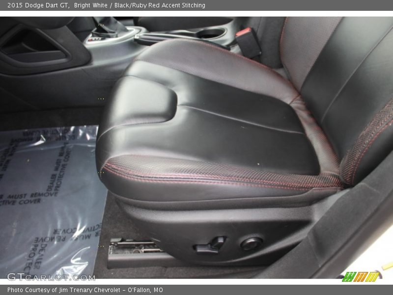 Bright White / Black/Ruby Red Accent Stitching 2015 Dodge Dart GT