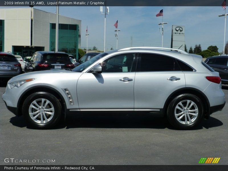 Liquid Platinum Metallic / Graphite 2009 Infiniti FX 35 AWD