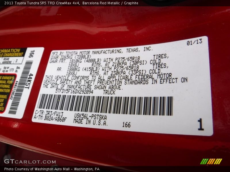 Barcelona Red Metallic / Graphite 2013 Toyota Tundra SR5 TRD CrewMax 4x4