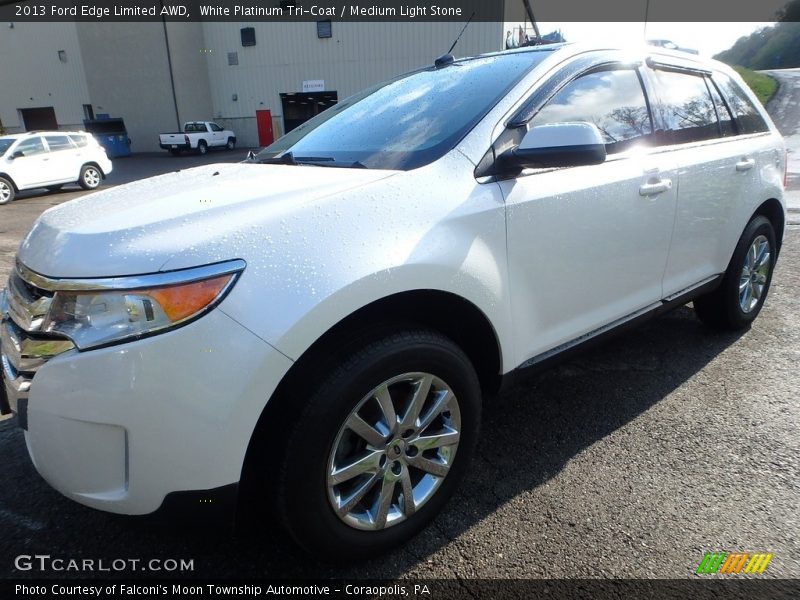 White Platinum Tri-Coat / Medium Light Stone 2013 Ford Edge Limited AWD