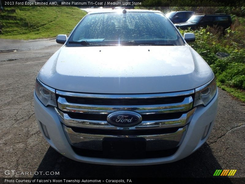 White Platinum Tri-Coat / Medium Light Stone 2013 Ford Edge Limited AWD