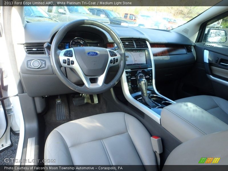 White Platinum Tri-Coat / Medium Light Stone 2013 Ford Edge Limited AWD