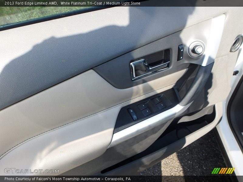 White Platinum Tri-Coat / Medium Light Stone 2013 Ford Edge Limited AWD