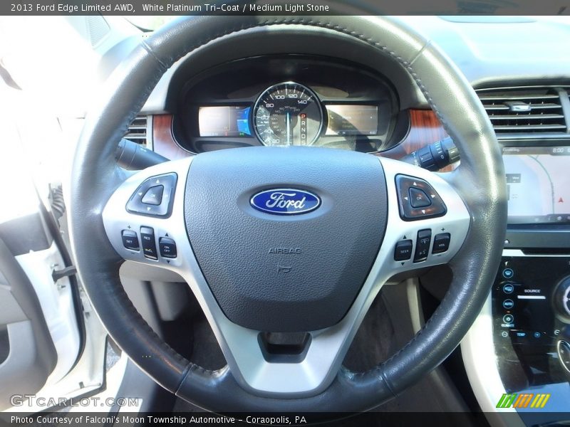 White Platinum Tri-Coat / Medium Light Stone 2013 Ford Edge Limited AWD