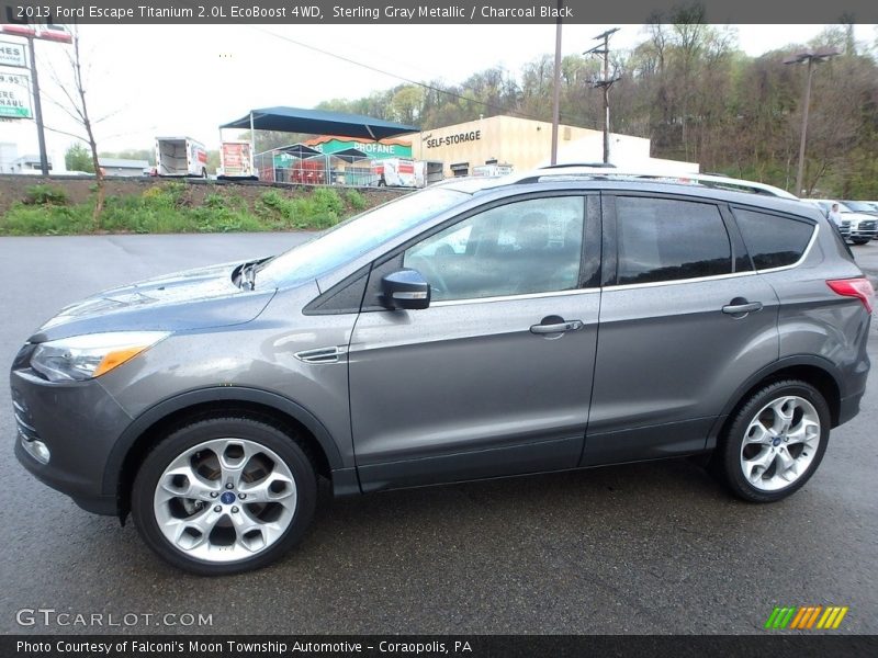 Sterling Gray Metallic / Charcoal Black 2013 Ford Escape Titanium 2.0L EcoBoost 4WD