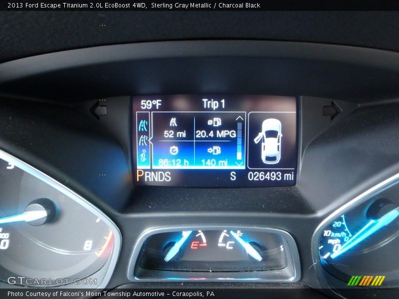 Sterling Gray Metallic / Charcoal Black 2013 Ford Escape Titanium 2.0L EcoBoost 4WD