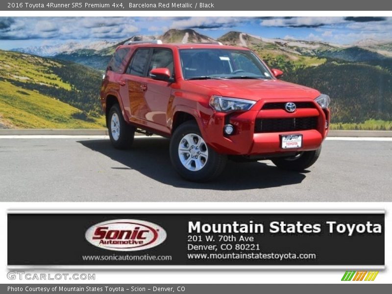 Barcelona Red Metallic / Black 2016 Toyota 4Runner SR5 Premium 4x4