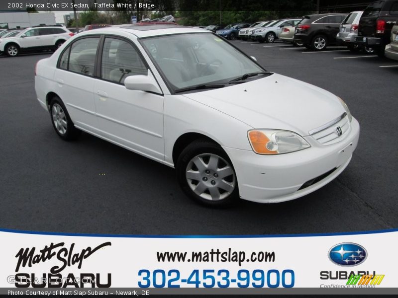 Taffeta White / Beige 2002 Honda Civic EX Sedan
