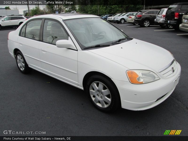 Taffeta White / Beige 2002 Honda Civic EX Sedan