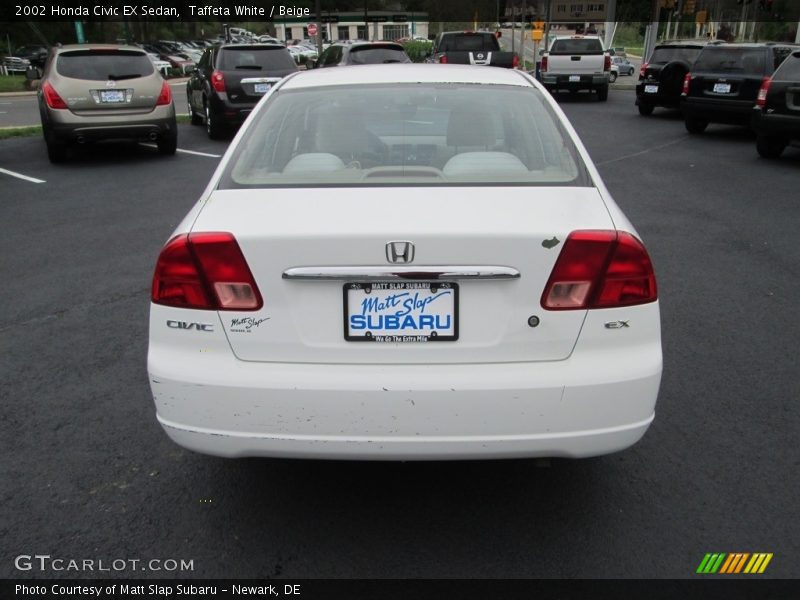 Taffeta White / Beige 2002 Honda Civic EX Sedan