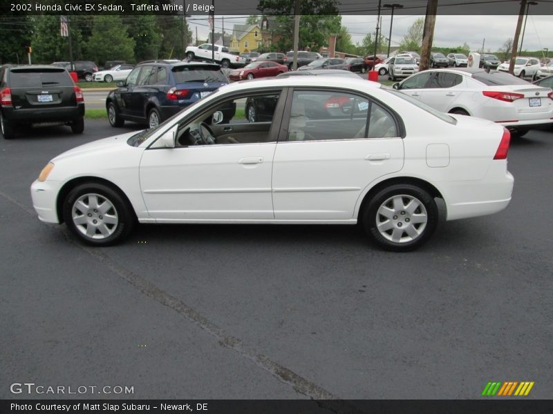 Taffeta White / Beige 2002 Honda Civic EX Sedan