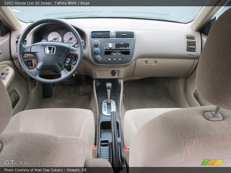 Taffeta White / Beige 2002 Honda Civic EX Sedan