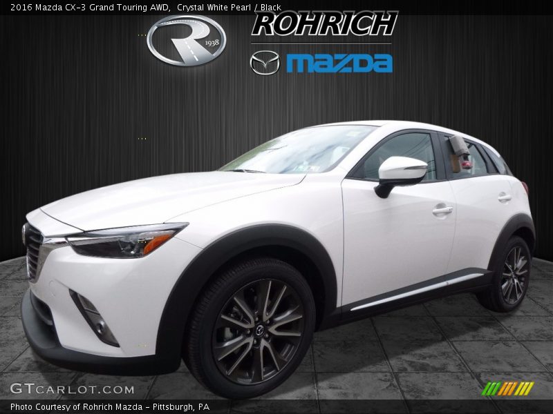 Crystal White Pearl / Black 2016 Mazda CX-3 Grand Touring AWD