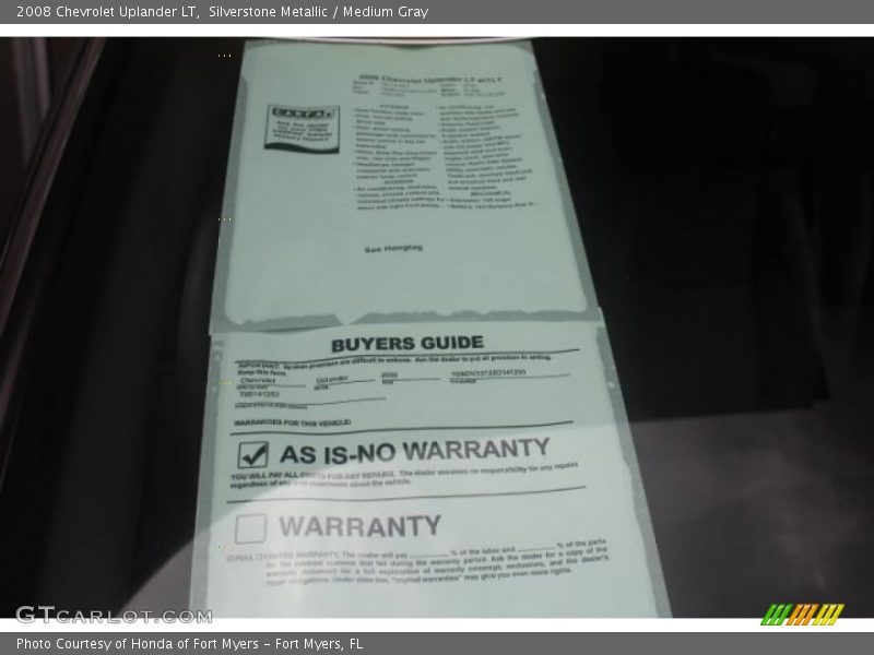 Silverstone Metallic / Medium Gray 2008 Chevrolet Uplander LT