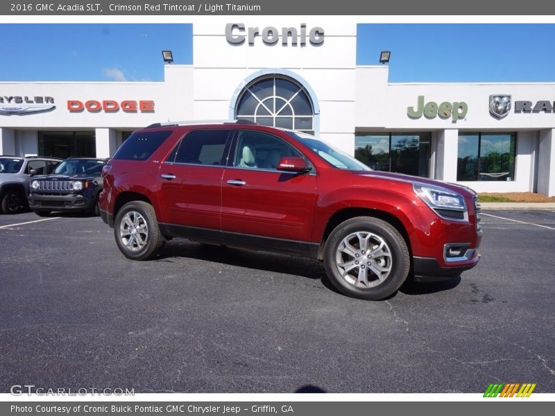 Crimson Red Tintcoat / Light Titanium 2016 GMC Acadia SLT