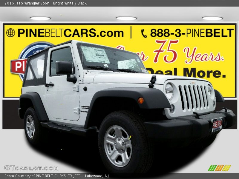 Bright White / Black 2016 Jeep Wrangler Sport