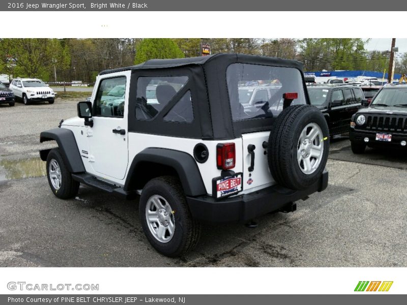 Bright White / Black 2016 Jeep Wrangler Sport