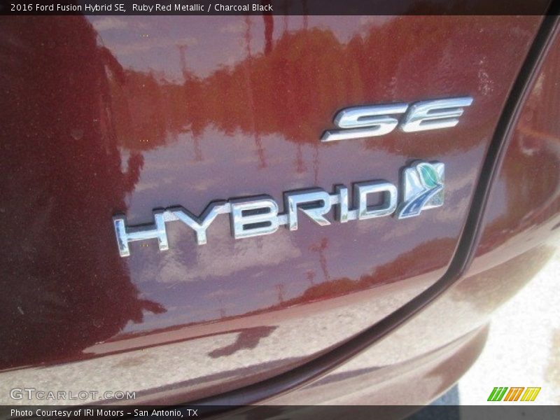 Ruby Red Metallic / Charcoal Black 2016 Ford Fusion Hybrid SE