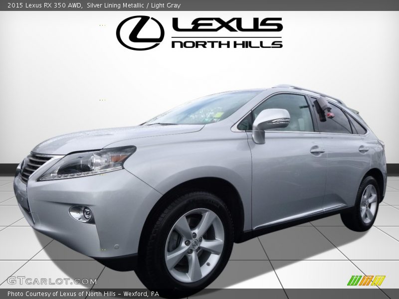 Silver Lining Metallic / Light Gray 2015 Lexus RX 350 AWD