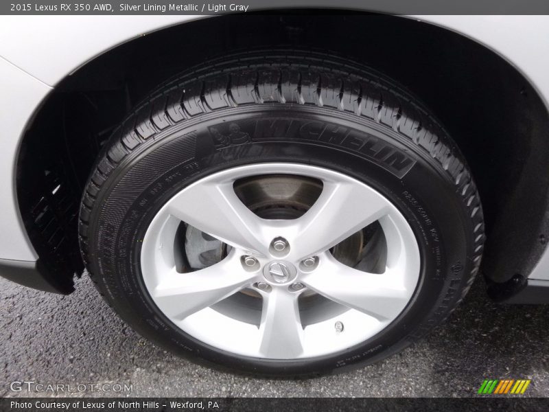 Silver Lining Metallic / Light Gray 2015 Lexus RX 350 AWD
