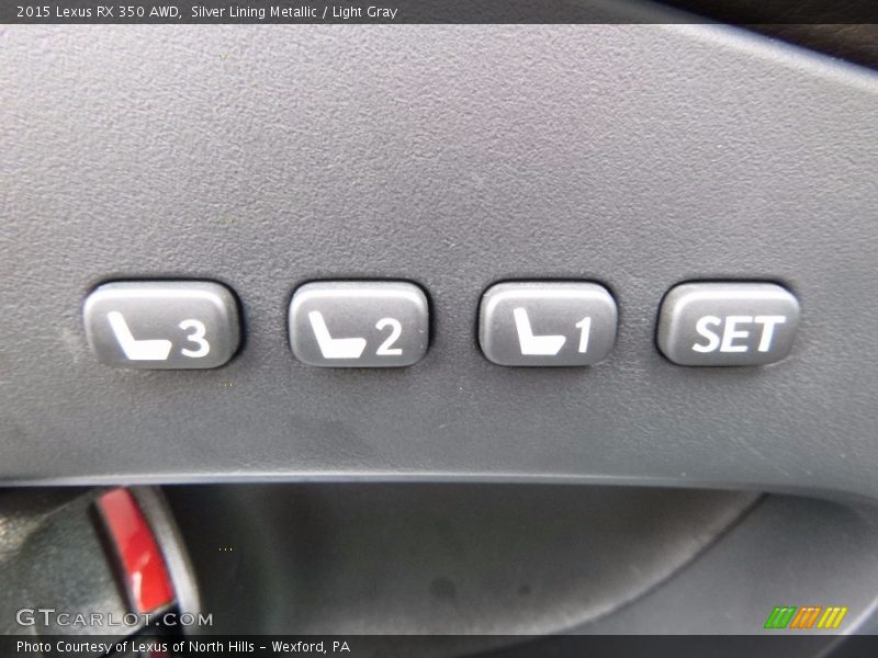 Silver Lining Metallic / Light Gray 2015 Lexus RX 350 AWD
