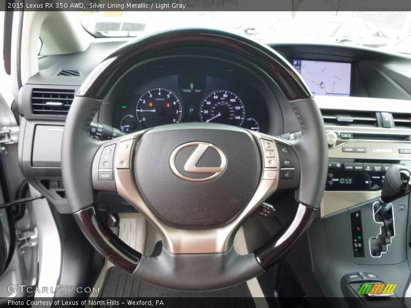 Silver Lining Metallic / Light Gray 2015 Lexus RX 350 AWD