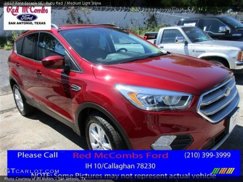 Ruby Red / Medium Light Stone 2017 Ford Escape SE