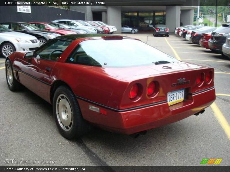 Dark Red Metallic / Saddle 1986 Chevrolet Corvette Coupe