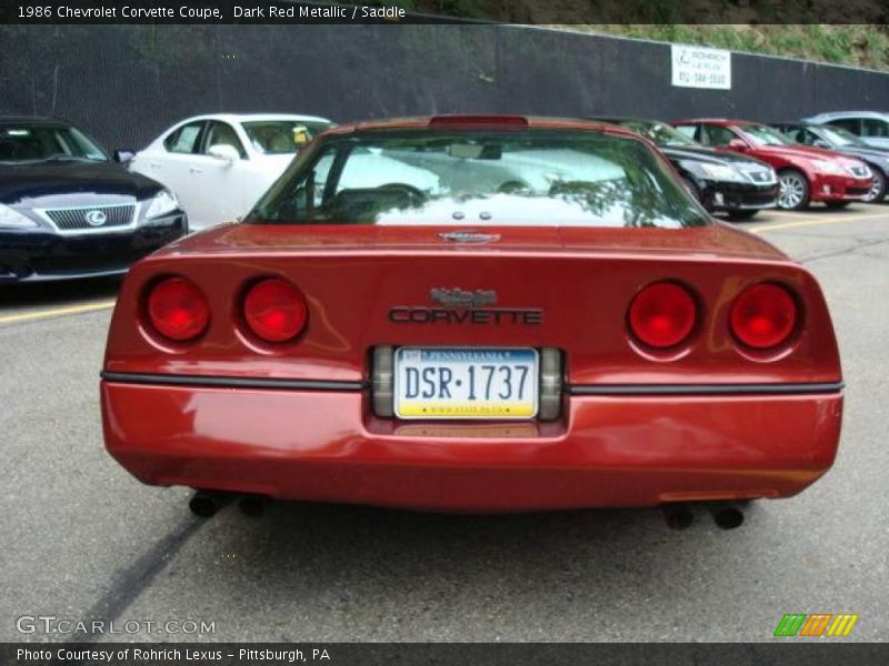 Dark Red Metallic / Saddle 1986 Chevrolet Corvette Coupe
