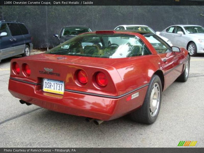 Dark Red Metallic / Saddle 1986 Chevrolet Corvette Coupe