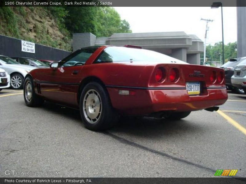 Dark Red Metallic / Saddle 1986 Chevrolet Corvette Coupe