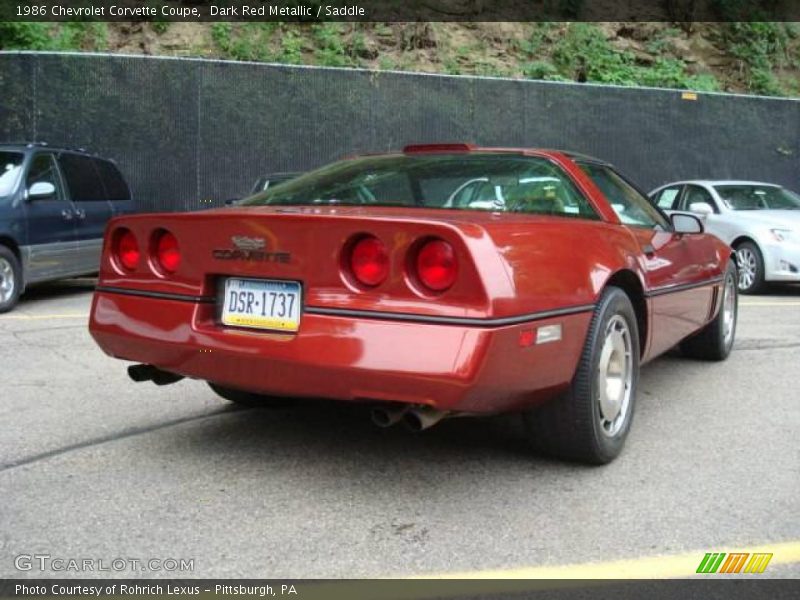 Dark Red Metallic / Saddle 1986 Chevrolet Corvette Coupe