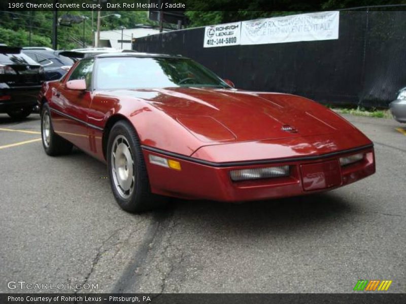 Dark Red Metallic / Saddle 1986 Chevrolet Corvette Coupe