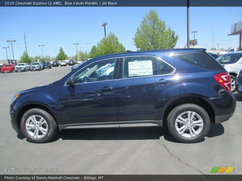 Blue Velvet Metallic / Jet Black 2016 Chevrolet Equinox LS AWD