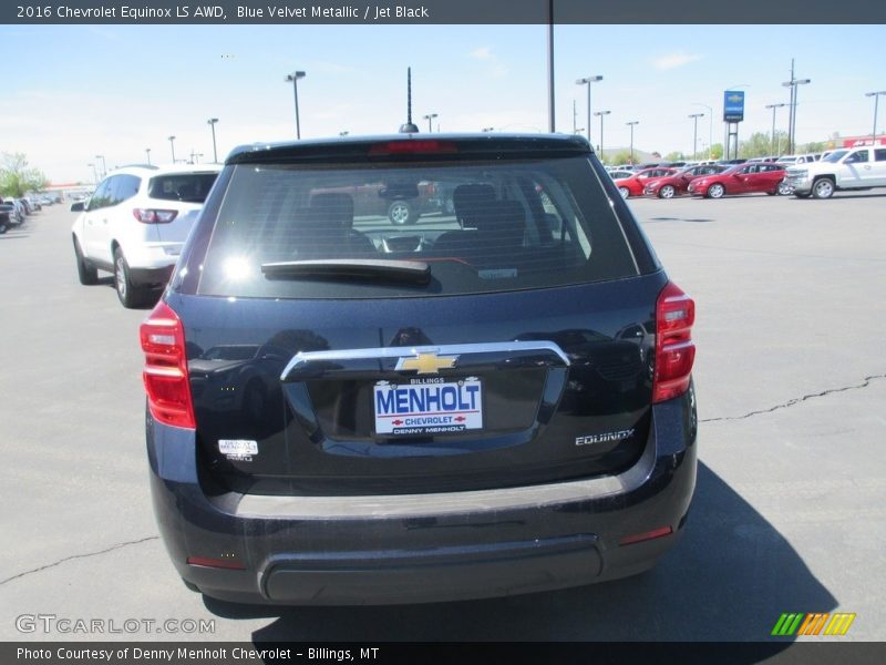 Blue Velvet Metallic / Jet Black 2016 Chevrolet Equinox LS AWD