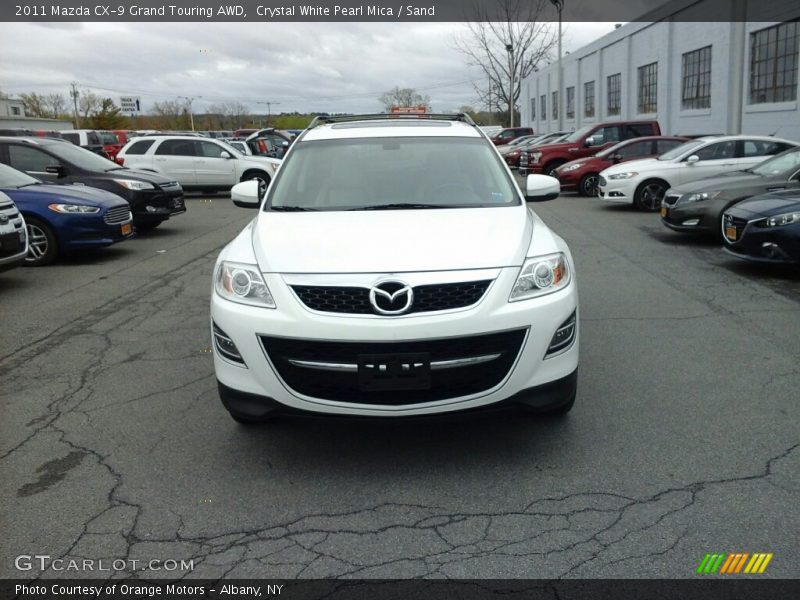 Crystal White Pearl Mica / Sand 2011 Mazda CX-9 Grand Touring AWD