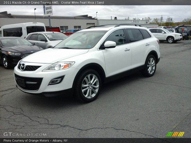 Crystal White Pearl Mica / Sand 2011 Mazda CX-9 Grand Touring AWD