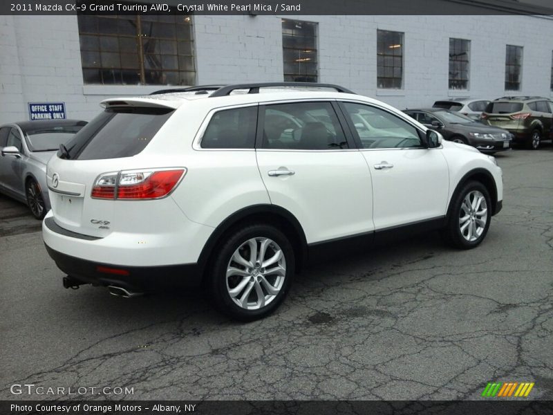 Crystal White Pearl Mica / Sand 2011 Mazda CX-9 Grand Touring AWD