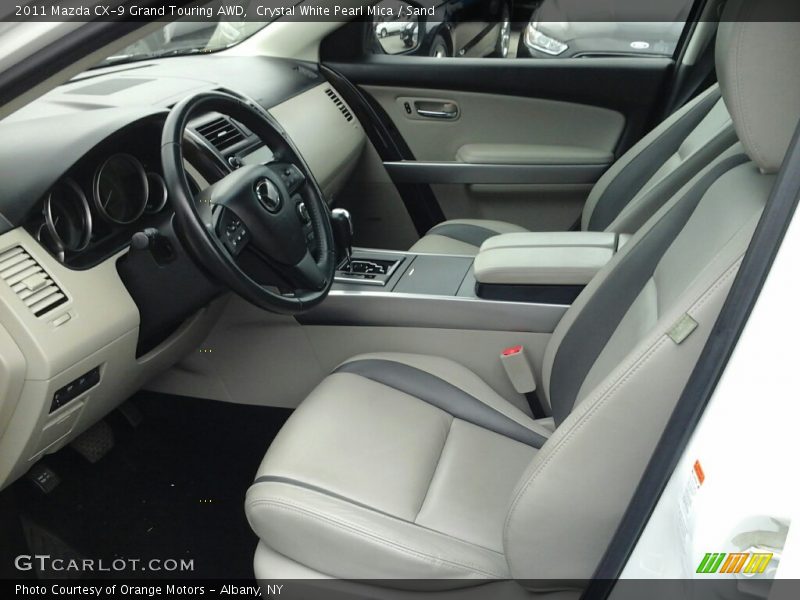 Crystal White Pearl Mica / Sand 2011 Mazda CX-9 Grand Touring AWD