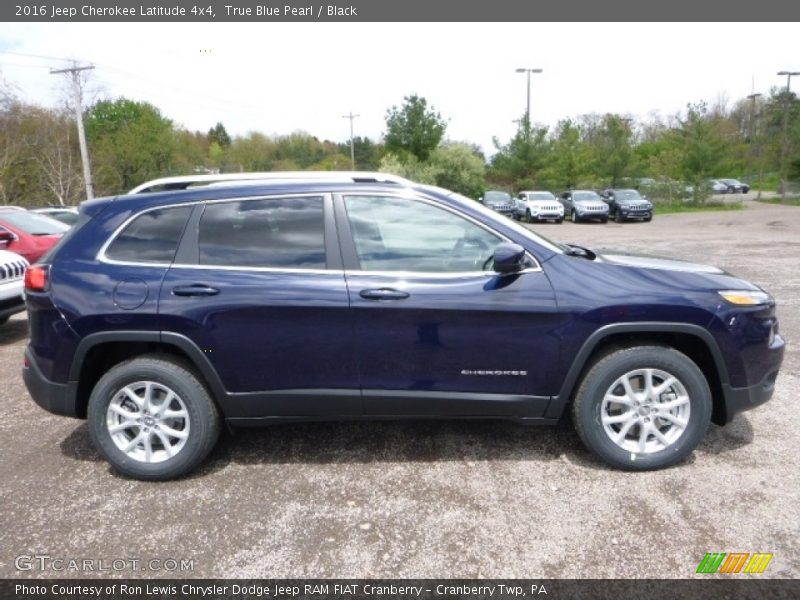 True Blue Pearl / Black 2016 Jeep Cherokee Latitude 4x4