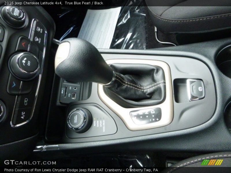 True Blue Pearl / Black 2016 Jeep Cherokee Latitude 4x4