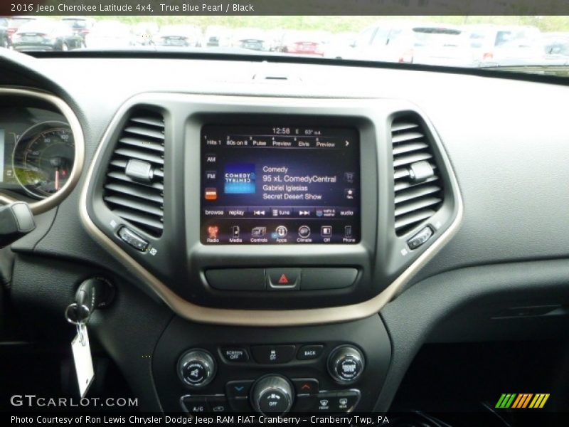 True Blue Pearl / Black 2016 Jeep Cherokee Latitude 4x4
