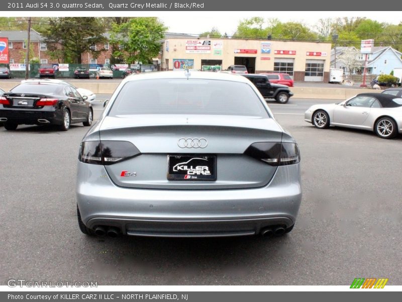 Quartz Grey Metallic / Black/Red 2011 Audi S4 3.0 quattro Sedan