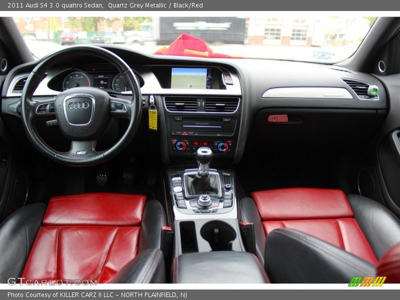 Quartz Grey Metallic / Black/Red 2011 Audi S4 3.0 quattro Sedan