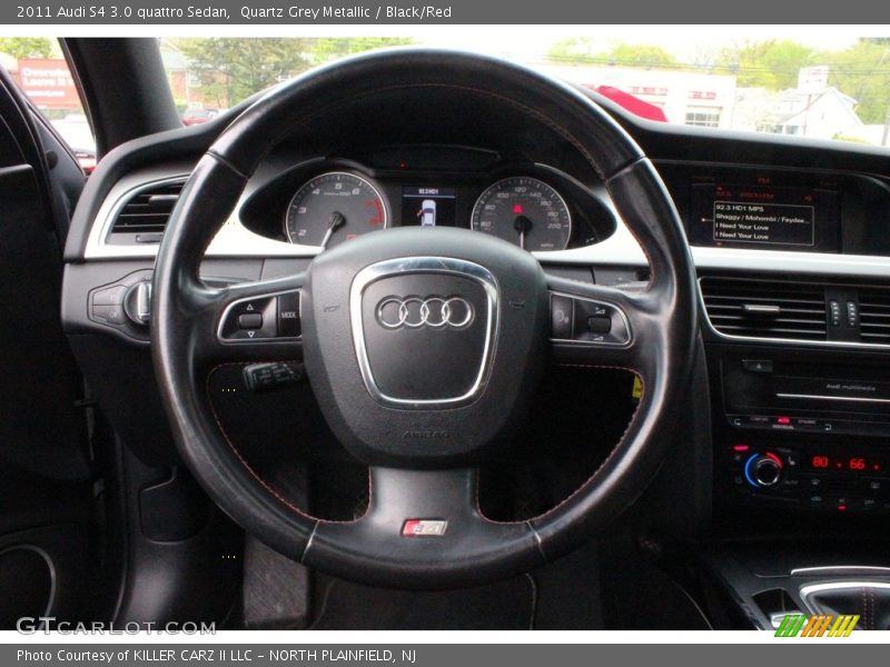 Quartz Grey Metallic / Black/Red 2011 Audi S4 3.0 quattro Sedan