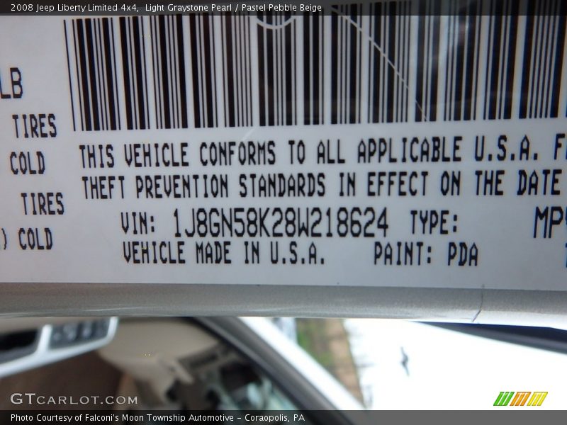 Light Graystone Pearl / Pastel Pebble Beige 2008 Jeep Liberty Limited 4x4